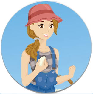 Hatch Big Ideas! Farmgirl carrying a backet of eggs